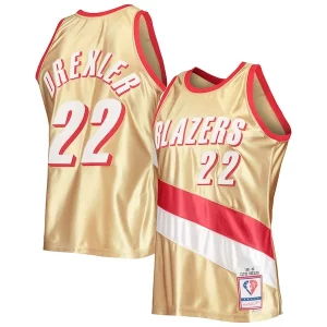 Elegante Clyde Drexler Portland Trail Blazers 75th Anniversary 1991/92 Hardwood Classics Swingman Jersey Gold