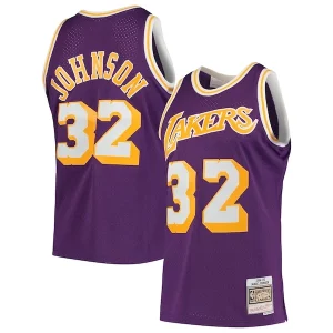 Elegante Duradero Magic Johnson Los Angeles Lakers 1984/85 Hardwood Classics Swingman Jersey Purple/Gold