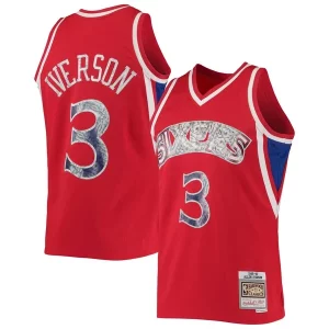 Elegante Exquisito Ideal Allen Iverson Philadelphia 76ers 1996/97 Hardwood Classics NBA 75th Anniversary Diamond Swingman Jersey Red