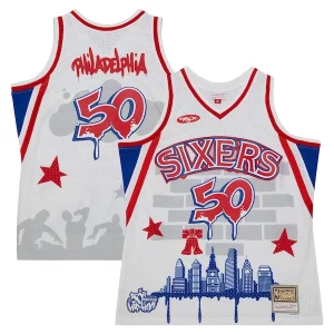 Elegante Ideal Philadelphia 76ers x Tats Cru Hardwood Classics Fashion Jersey White