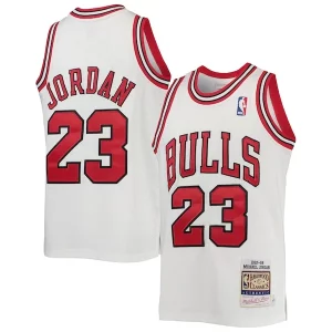 Elegante Michael Jordan Chicago Bulls Youth 1997/98 Hardwood Classics Authentic Jersey White/Black/Red