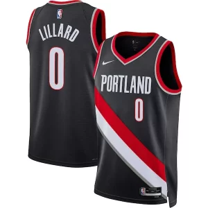 Elegante Perfecto Damian Lillard Portland Trail Blazers Nike Unisex Swingman Jersey Icon Edition Black/White