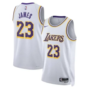 Encantador Fantástico LeBron James Los Angeles Lakers Nike Unisex Swingman Jersey Association Edition White/Gold