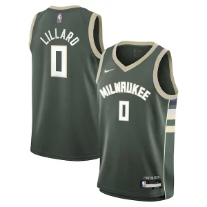 Encantador Increíble Damian Lillard Milwaukee Bucks Nike Youth Swingman Jersey Icon Edition Hunter Green