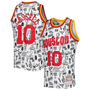 Estupendo Clásico Sam Cassell Houston Rockets 1993/94 Hardwood Classics Doodle Swingman Jersey White