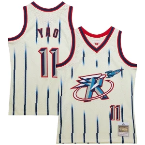 Estupendo Duradero Original Yao Ming Houston Rockets Chainstitch Swingman Jersey Cream