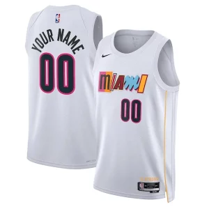 Estupendo Hermoso Miami Heat Nike Unisex 2022/23 Swingman Custom Jersey City Edition White