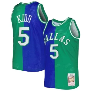 Estupendo Jason Kidd Dallas Mavericks Hardwood Classics 1994/95 Split Swingman Jersey Blue/Green