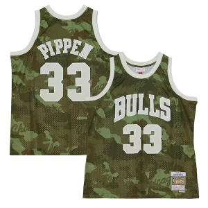 Estupendo Moderno Chulo Scottie Pippen Chicago Bulls Hardwood Classics 1997/98 Ghost Green Swingman Jersey Camo