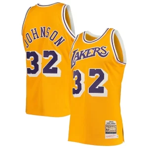 Estupendo Práctico Magic Johnson Los Angeles Lakers 1984/85 Hardwood Classics Authentic Jersey Gold/Purple