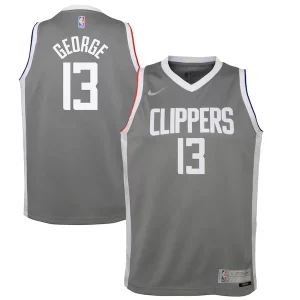Exquisito Delicioso Paul George LA Clippers Nike Youth 2020/21 Swingman Player Jersey Gray Earned Edition