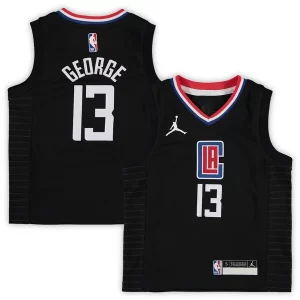 Exquisito Paul George LA Clippers Jordan Brand Preschool 2020/21 Fast Break Replica Jersey Statement Edition Black