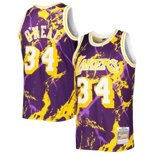 Exquisito Shaquille O'Neal Los Angeles Lakers 1996/97 Hardwood Classics Marble Swingman Jersey Purple