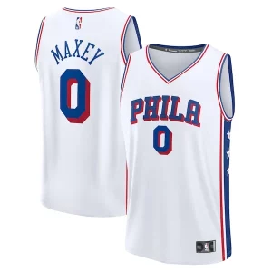 Fácil de llevar Comodo Tyrese Maxey Philadelphia 76ers Youth Fast Break Replica Player Jersey Association Edition White