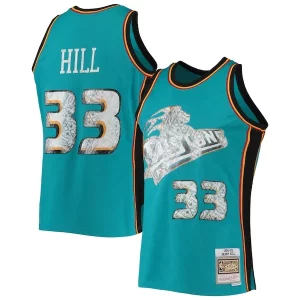 Fácil de llevar Grant Hill Detroit Pistons 1998/99 Hardwood Classics NBA 75th Anniversary Diamond Swingman Jersey Teal