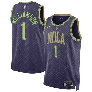 Fácil de llevar Increíble Magnífico Zion Williamson New Orleans Pelicans Nike Unisex 2024/25 Swingman Player Jersey City Edition Purple