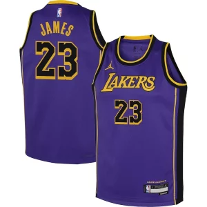 Duradero Lujoso LeBron James Los Angeles Lakers Jordan Brand Youth Performance Swingman Jersey Statement Purple