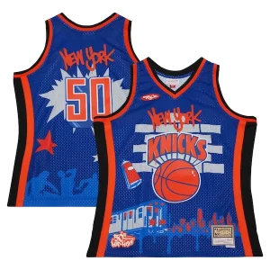 Fácil de llevar New York Knicks x Tats Cru Hardwood Classics Fashion Jersey Blue