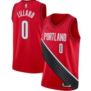 Fantástico Damian Lillard Portland Trail Blazers Jordan Brand 2020/21 Swingman Jersey Statement Edition Red