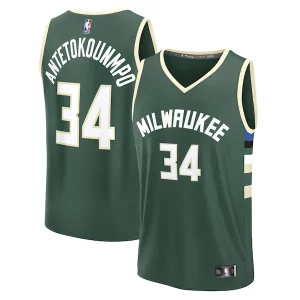 Fantástico Atractivo Giannis Antetokounmpo Milwaukee Bucks Fast Break Replica Player Jersey Icon Edition Hunter Green