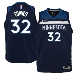 Fantástico Karl Anthony Towns Minnesota Timberwolves Nike Youth Swingman Jersey Navy Icon Edition