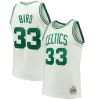 Fantástico Larry Bird Boston Celtics Hardwood Classics 1985/86 Swingman Jersey White/Kelly Green