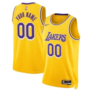 Fantástico Los Angeles Lakers Nike Unisex Swingman Custom Jersey Gold Icon Edition