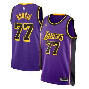 Fantástico Luka Dončić Los Angeles Lakers Jordan Brand Statement Edition Swingman Jersey Purple