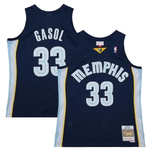 Fantástico Marc Gasol Memphis Grizzlies 2008/09 Hardwood Classics Swingman Throwback Jersey Navy