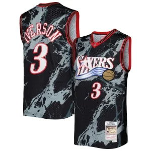 Fantástico Moderno Maravilloso Allen Iverson Philadelphia 76ers 2000/01 Hardwood Classics Marble Swingman Jersey Black