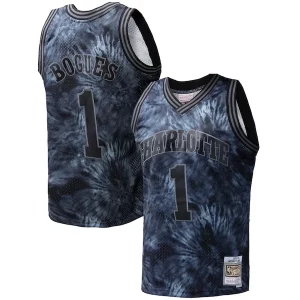 Fantástico Muggsy Bogues Charlotte Hornets Hardwood Classics 1992/93 Tie Dye Swingman Jersey Black