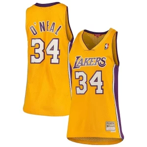 Fantástico Shaquille O'Neal Los Angeles Lakers Women's 1999/00 Hardwood Classics Swingman Jersey Gold