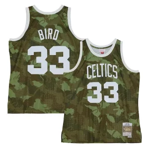 Fantástico Sofisticado Larry Bird Boston Celtics Hardwood Classics 1985/86 Ghost Green Swingman Jersey Camo