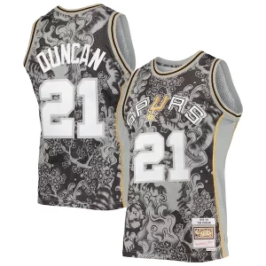 Fantástico Tim Duncan San Antonio Spurs Hardwood Classics 1998/99 Lunar New Year Swingman Jersey Black