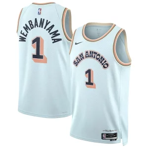 Fantástico Victor Wembanyama San Antonio Spurs Nike Unisex 2024/25 Swingman Player Jersey City Edition Light Blue