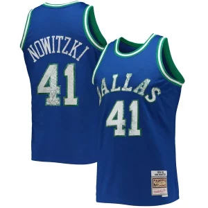Genial Atractivo Dirk Nowitzki Dallas Mavericks 1998/99 Hardwood Classics NBA 75th Anniversary Diamond Swingman Jersey Blue