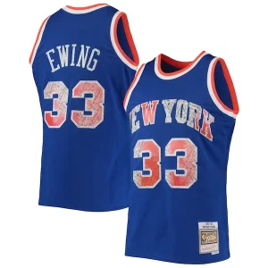 Genial Chulo Práctico Patrick Ewing New York Knicks 1991/92 Hardwood Classics NBA 75th Anniversary Diamond Swingman Jersey Blue