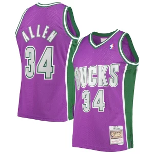 Genial Elegante Único Ray Allen Milwaukee Bucks 2001/02 Hardwood Classics Swingman Jersey Purple