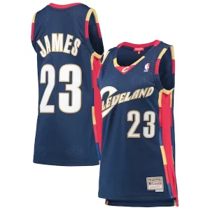 Genial LeBron James Cleveland Cavaliers Women's Hardwood Classics Swingman Jersey Navy