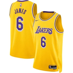 Genial Magnífico LeBron James Los Angeles Lakers Nike Unisex Swingman Jersey Icon Edition Gold