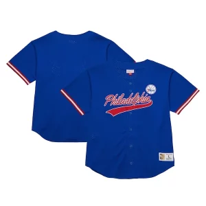 Genial Philadelphia 76ers Hardwood Classics On The Clock Mesh Fashion Baseball Jersey Royal
