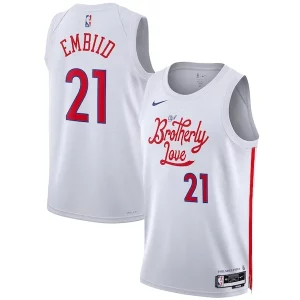 Genial Robusto Joel Embiid Philadelphia 76ers Nike Unisex 2022/23 Swingman Jersey City Edition White