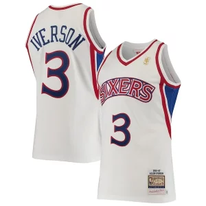 Hermoso Allen Iverson Philadelphia 76ers 1996/97 Hardwood Classics Authentic Jersey White