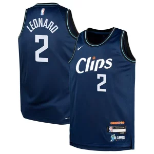 Hermoso Kawhi Leonard LA Clippers Nike Youth Swingman Replica Jersey City Edition Navy