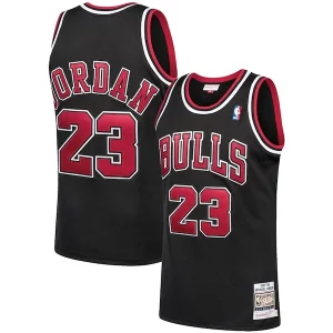 Hermoso Michael Jordan Chicago Bulls 1997/98 Hardwood Classics Authentic Jersey Black/Scarlet/White
