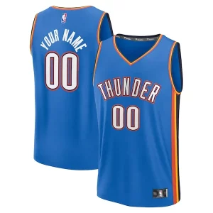 Clásico Moderno Duradero Oklahoma City Thunder Fast Break Custom Replica Jersey Icon Edition Blue