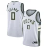 Hermoso Único Damian Lillard Milwaukee Bucks Nike Youth Swingman Jersey Association Edition White