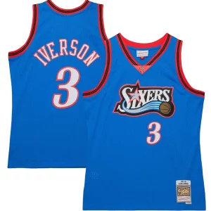 Ideal Chulo Allen Iverson Philadelphia 76ers Hardwood Classics 1997/98 Tropical Swingman Jersey Royal