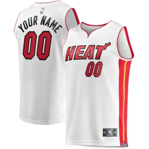 Ideal Duradero Miami Heat Youth Fast Break Custom Replica Jersey Association Edition White