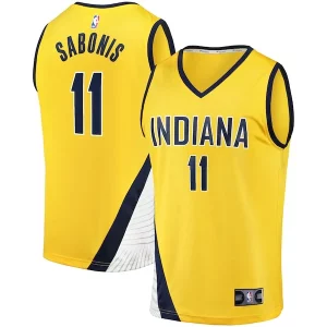 Ideal Elegante Robusto Domantas Sabonis Indiana Pacers Fast Break Replica Jersey Statement Edition Gold